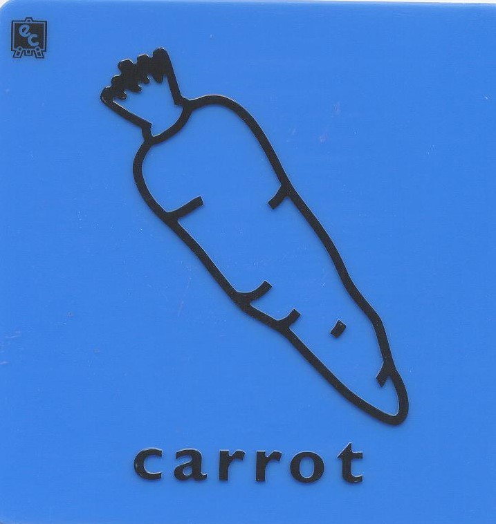 Kinder Rubs ( vegetables, 13 x 13cm, blue, set of 4)