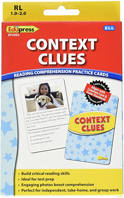 Reading Comprehension Practice Cards: Context Clues (RL:1.0-2.0)(Yellow Level)(54cards)