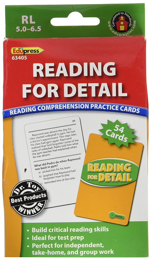 Reading Comprehension Practice Cards: Drawing Conclusions, Green Level(RL:5.0-6.5)(54cards)