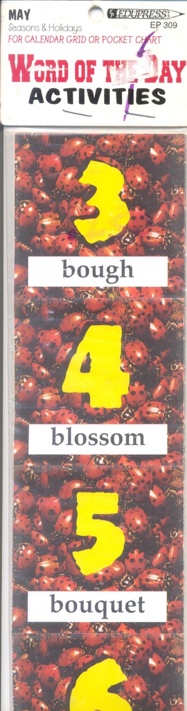 May for calendar grid or pocket chart (7cmx7cm)(2.75"x2.75")