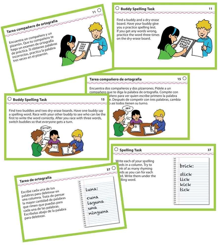 Literacy Center Task Cards, Spelling Center (48 cards)(English/Spanish)