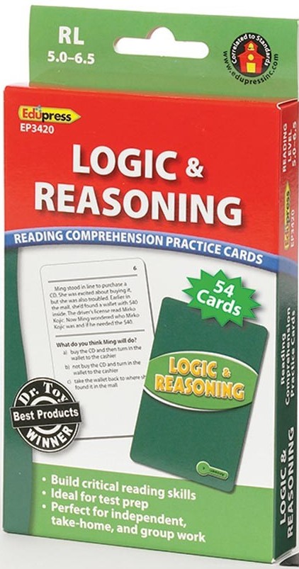 Reading Comprehension Logic &amp; Reasoning, Green Level (RL:5.0-6.5)(54 cards)