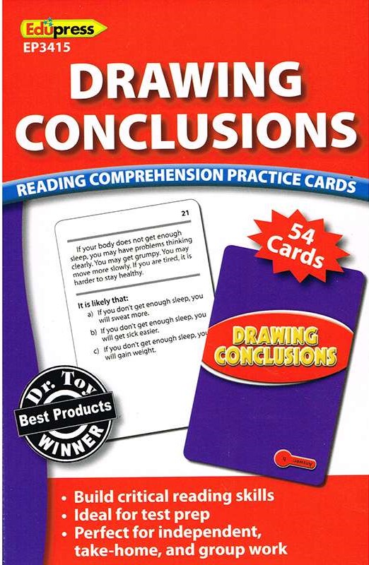 Reading Comprehension Practice Cards: Drawing Conclusions (Red Level)(RL:2.0-3.5) 54 Cards