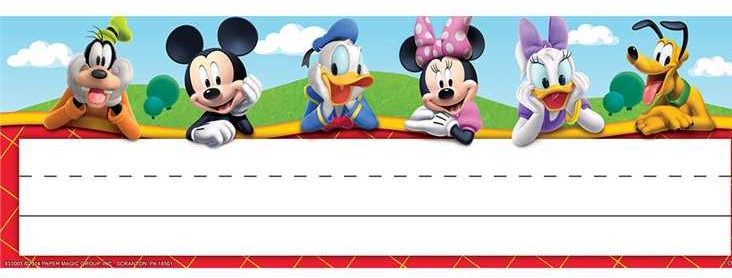 MICKEY MOUSE CLUBHOUSE SELF ADHESIVE NAME PLATES(9.5''x3.25'')(24cmx8.2cm) (36/pkg)