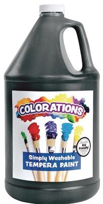 Colorations GALLON BLACK SIMPLY WASHABLE TEMPERA (128oz-3.7l)