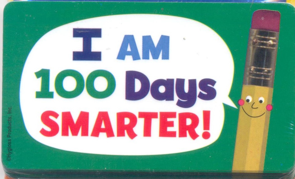 Classroom Stickers, (25 stickers) I am 100 Days Smarter! (2''x3.5'')(8.8cmx5cm)