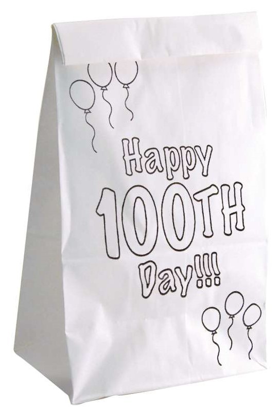 Bags,100th Day Celebration (25 Bags)(5''x3''x9.75'')(12.7cmx7.6cmx24.7cm)
