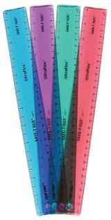 SAFE-T RULER, ULTRAFLEX, Pink (12"=30CM)