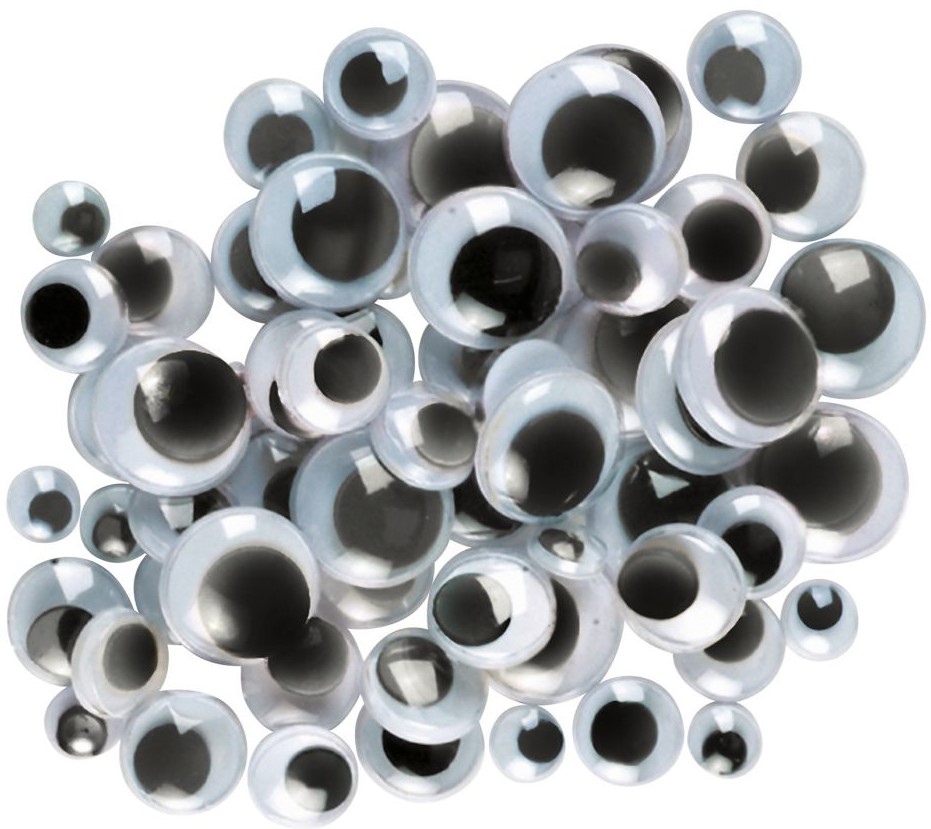 WIGGLY EYES ASST SIZES BLACK 100CT(7mm,10mm,12mm,15mm)