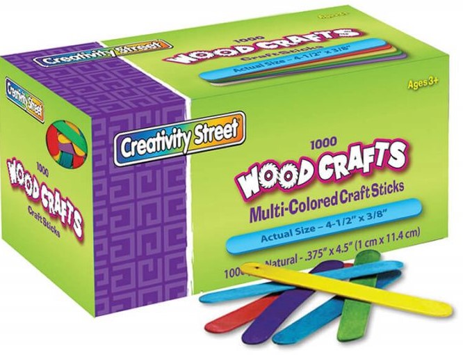 Craft Sticks color (4.5”x0.37”)(11.4cmx1cm)(3+yrs)(1000pcs)
