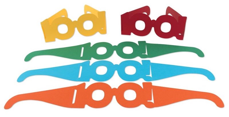 100 DAYS PAPER GLASSES 5 ASST COLOR (25pcs)(20.32cmx15.24cmx7.62cm)(8''x6''x3'')