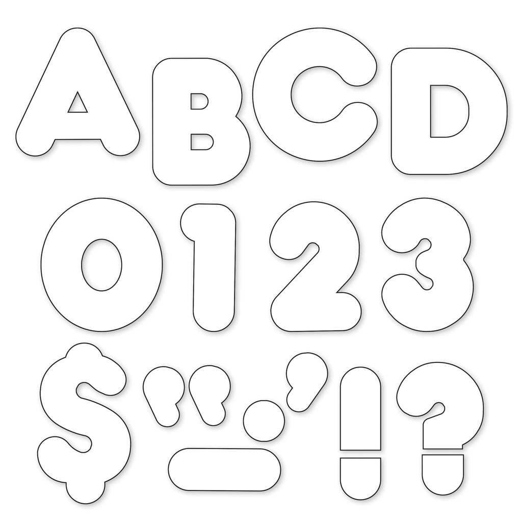 White Casual Uppercase (72pcs)(4''-10cm)