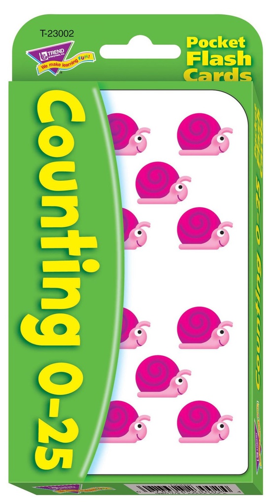 Counting 0-25 Pocket Flash Cards Two-sided(56cards)(3-6yrs)(3.1''x5.25'')(7.6cmx13.3cm)