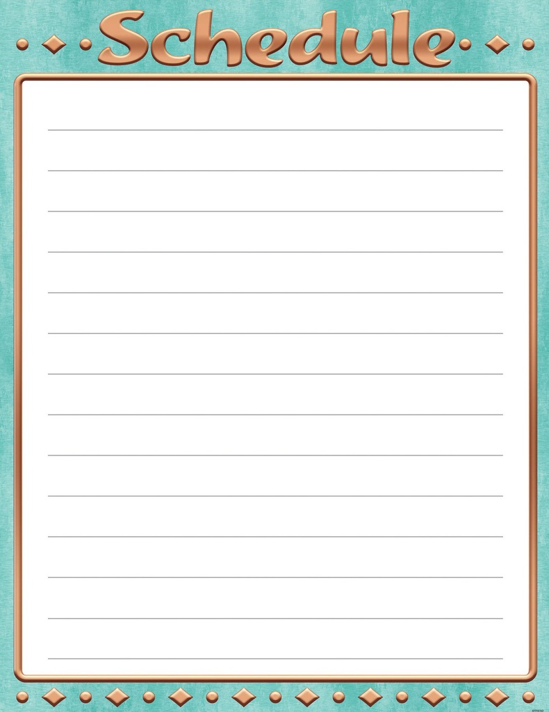 I*Metal Schedule  Chart 17''x22''(43cmx55cm)