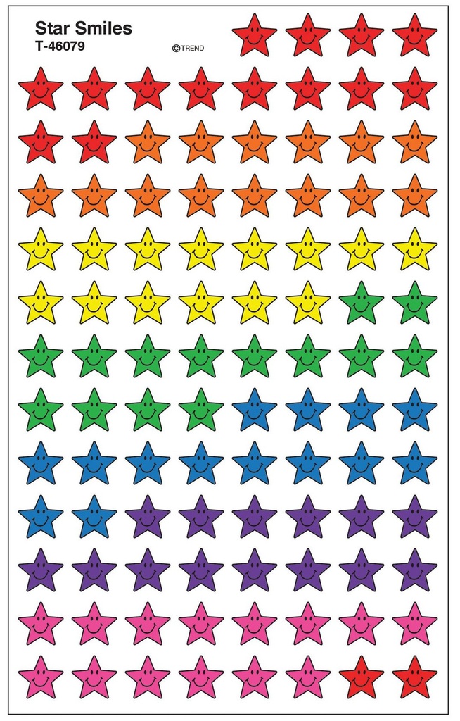 Star Smiles Super Shapes Stickers (8 sheets)(800stickers)(0.4''-1cm)
