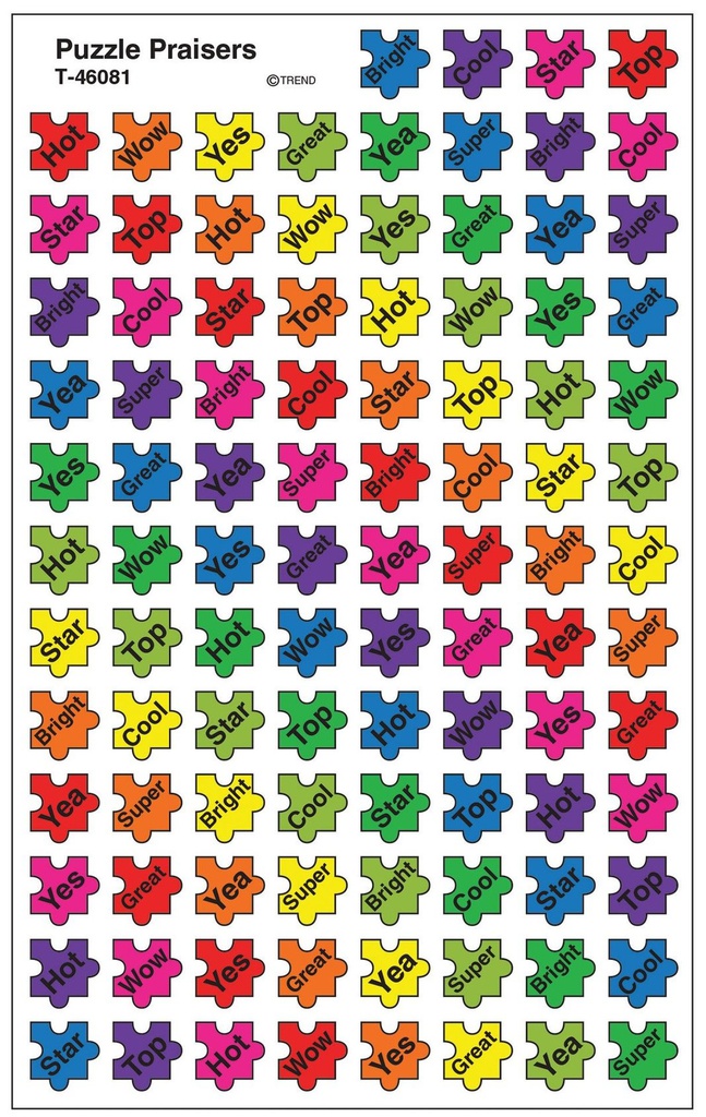 Puzzle Praisers Mini Stickers (8sheets)(800stickers)(0.4''-1cm)
