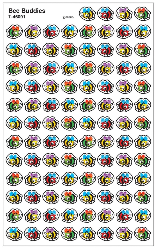 Bee Buddies Super Shapes Stickers (8 sheets) (0.4''-1cm)