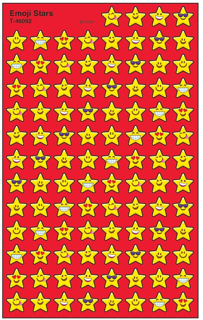 Emoji Stars Super shapes Stickers (8 sheets)(800stickers)(0.4''-1cm)