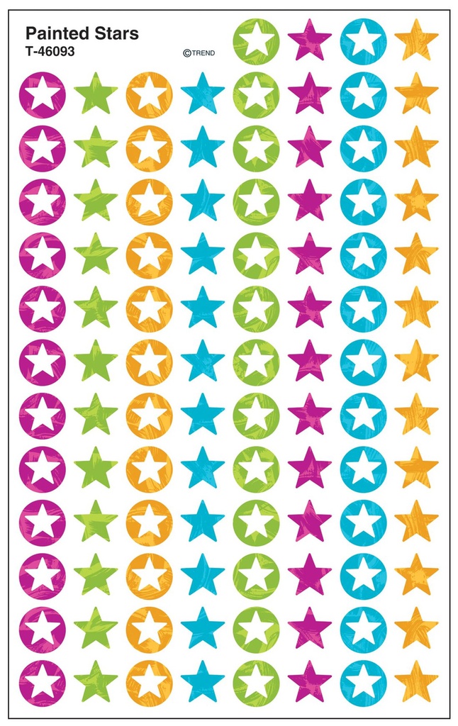 Painted Stars Super Shapes Stickers (8 sheets)(0.4''-1cm)(800stickers)