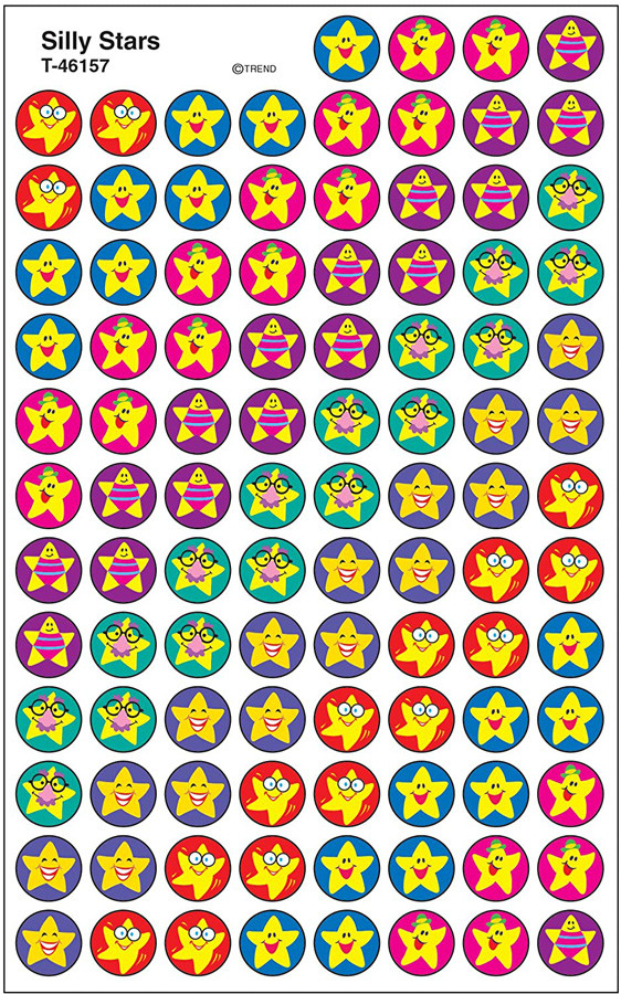 Silly Stars Mini Stickers (8sheets)(800stickers)(0.4''-1cm)