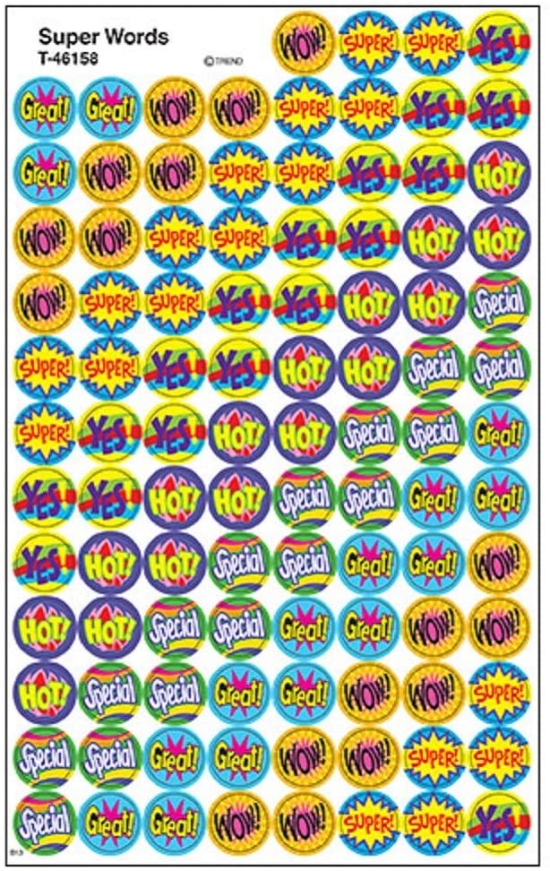 Super Words Super Spots Stickers (800 stickers)(0.4''-1cm)