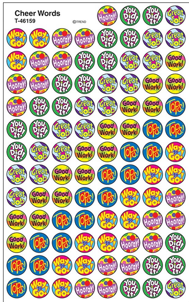 Cheer Words Mini Stickers (8sheets)(800stickers)(0.4''-1cm)