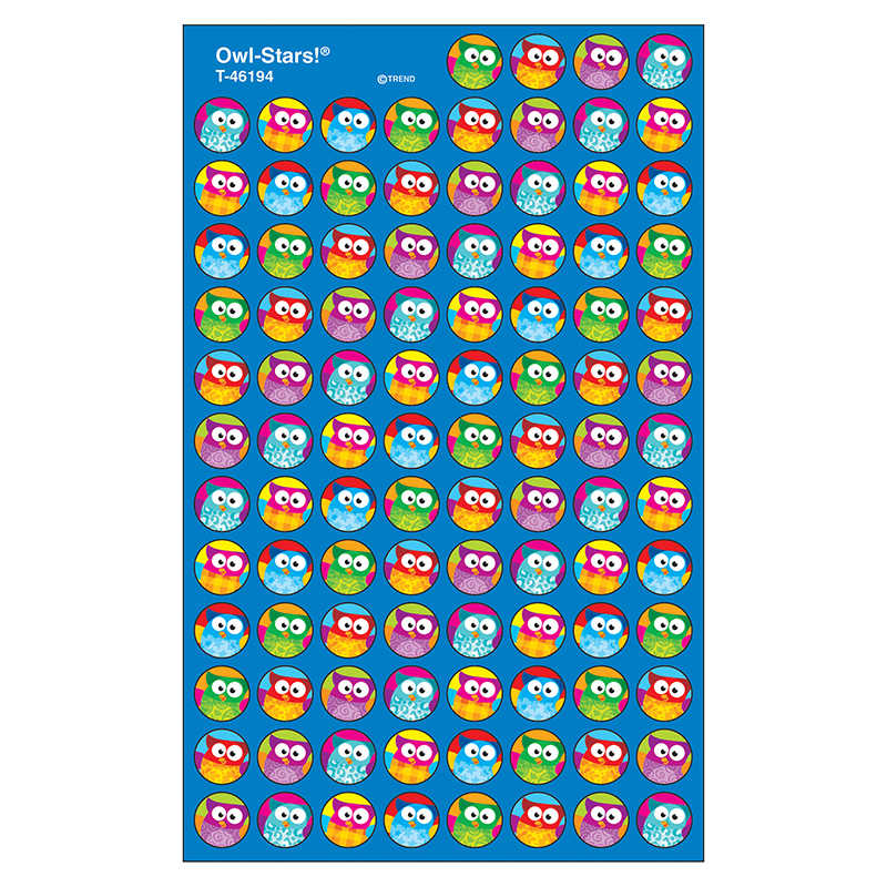 Owl-Stars! Super Spots Stickers ( 8 sheets)(800 stickers) (0.4''-1cm)