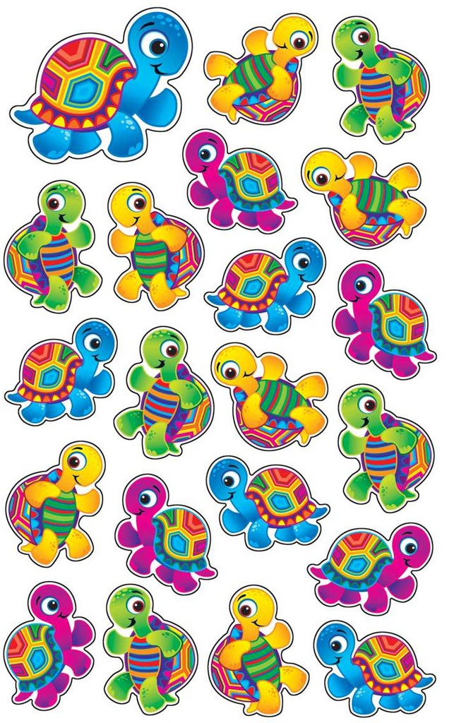 Terrific Turtles Stickers (8sheets)(168stickers) (0.6'' to 1'')(1.5cm to 2.5cm)