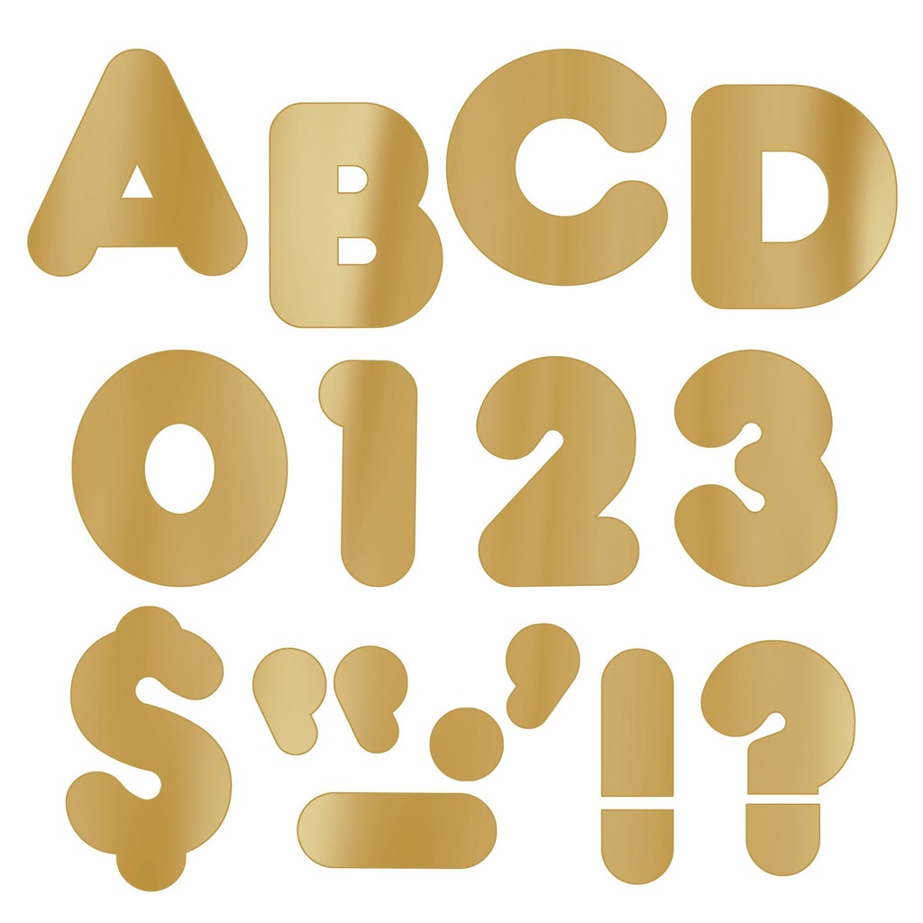 Gold Metallic 4" Casual Uppercase Letters