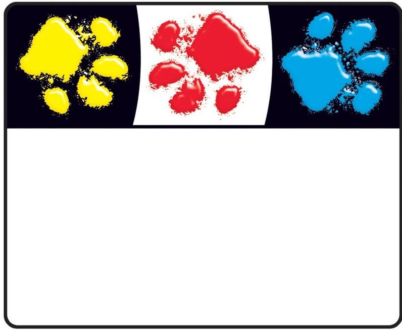 Paw Prints Nametags (3''x2.5'')(7.6cmx6.3cm)(36pcs)