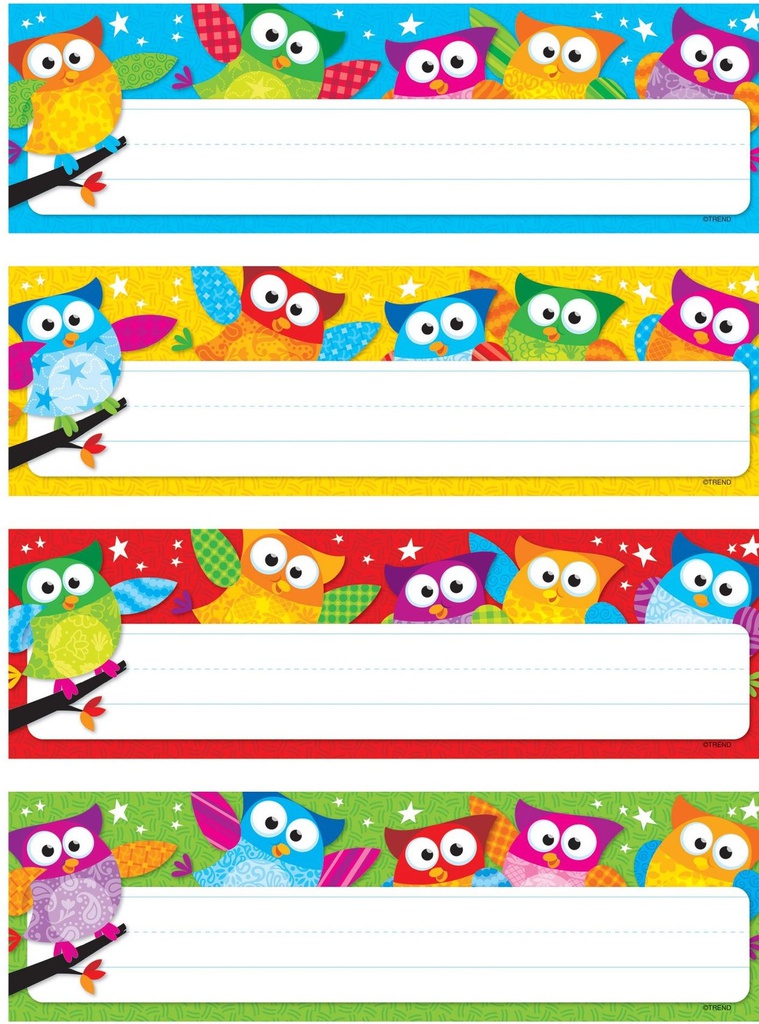 Owl-Stars! Nameplates (32pcs)(9.5''x2.8'')(24cmx7cm)
