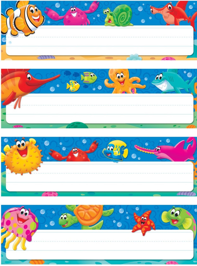 Sea Buddies Nameplates (32pcs)(9.5''x2.8'')(24cmx7cm)