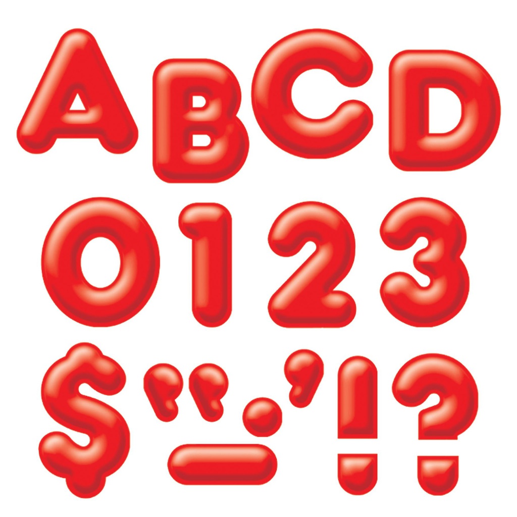 Red 4" in 3-D Uppercase (25cmx 23cm (71 characters)
