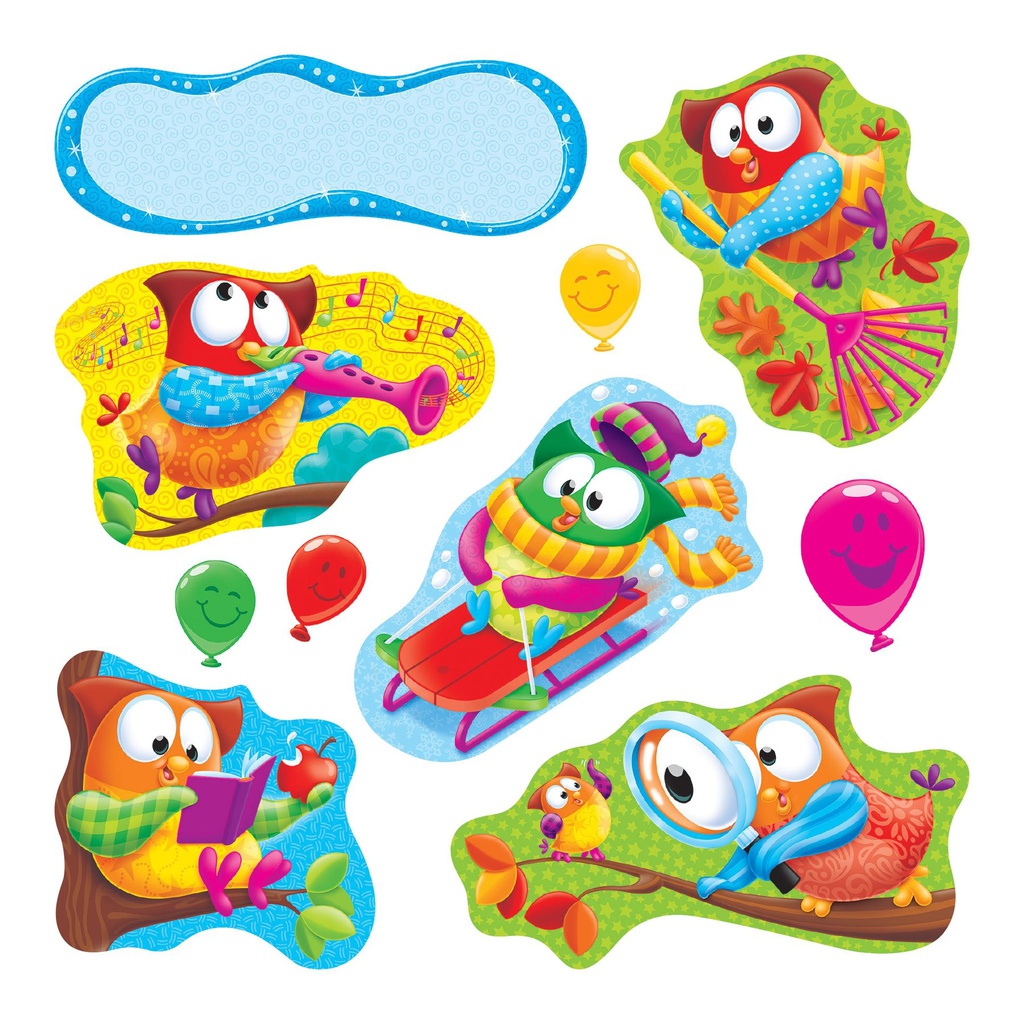 Owl-Stars! Characters B.B.SET  (11owls,5 balloons,1 blank sign)(17pcs) (Lg piece- 37cmx18cm)(14.5''x7'')