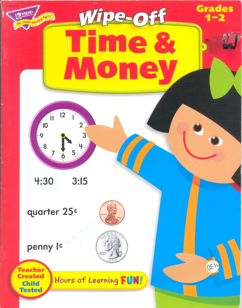 Time &amp; Money Wipe off Workbook (GR 1-2) Write-on/Wipe-off