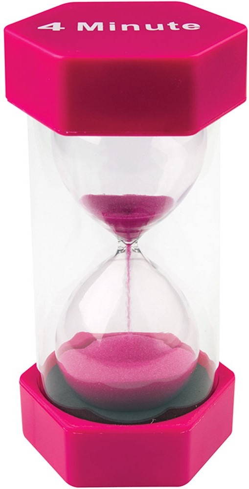 4 Minute Sand Timer - Large ( 3.25”x 6.3”)(8.2cmx16cm)