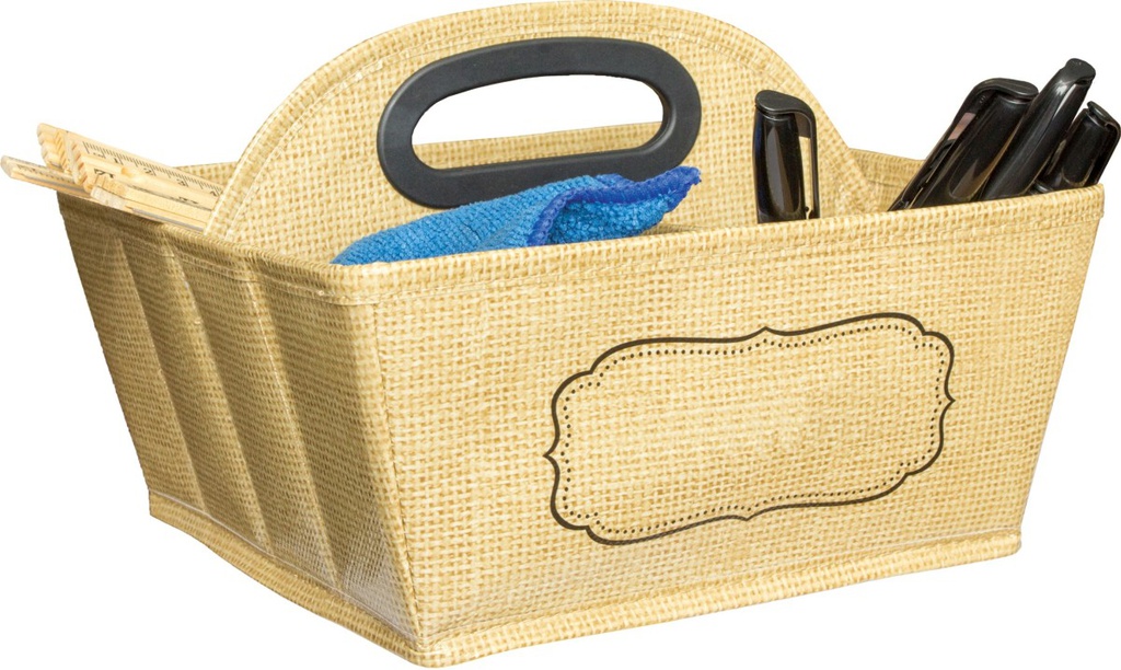 Burlap Storage Caddy (9"x 9"x 6")(22.8cmx22.8cmx15.2cm)