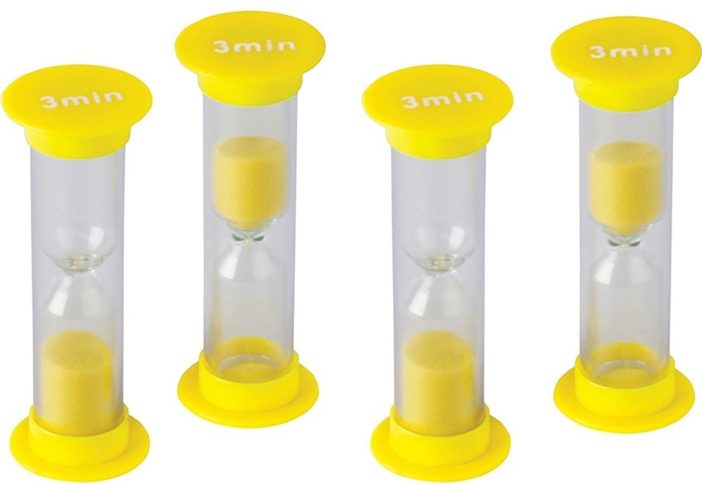 3 Minute Sand Timers - Mini ( 1” x 3.5”)(2.5cmx8.8cm)