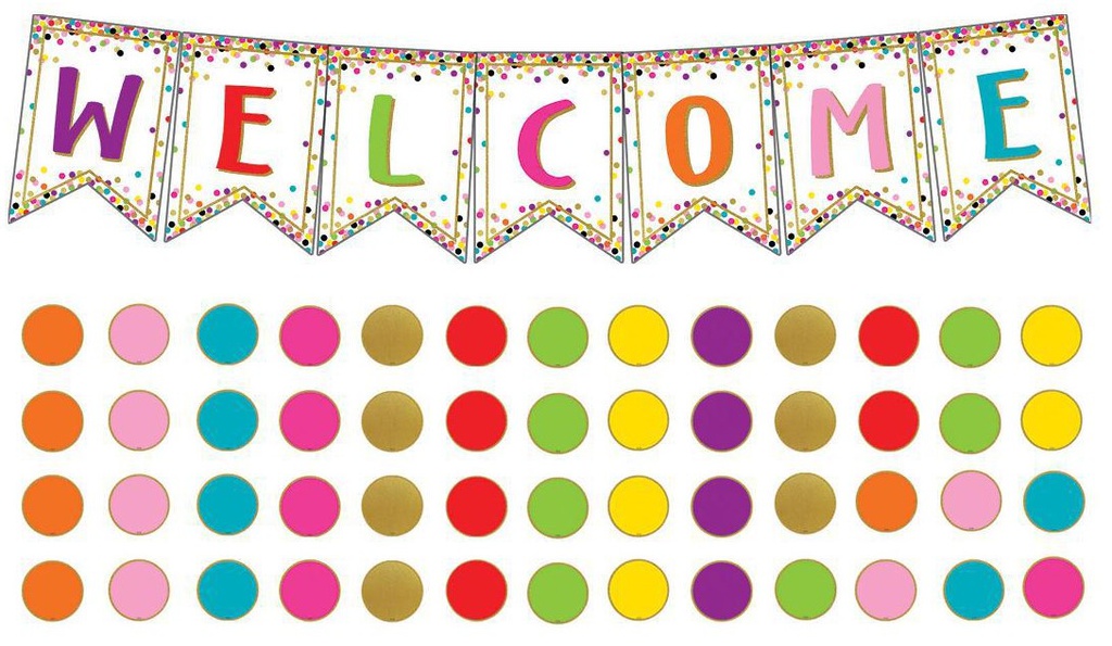 Confetti Pennants Welcome! Bulletin Board Set  (60pcs)