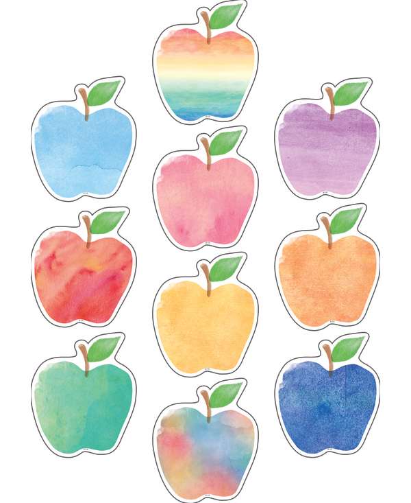 Watercolor Apples Accents 6'' (15.2cm) (30pcs)