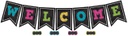 Chalkboard Brights Pennants Welcome! Bulletin Board Set  (48pcs)