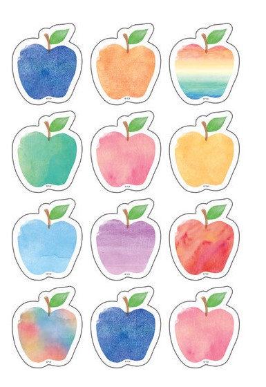 Watercolor Apples Mini Accents (2.6'' (6.6cm) (36pcs)