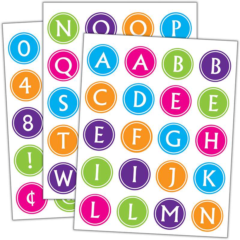 Brights Alphabet Stickers (120 Stickers) (1''-2.5cm)