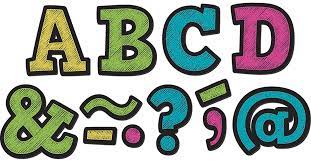 Chalkboard Brights Bold Block 2" Magnetic Letters (5.0cm)    (70 pcs)