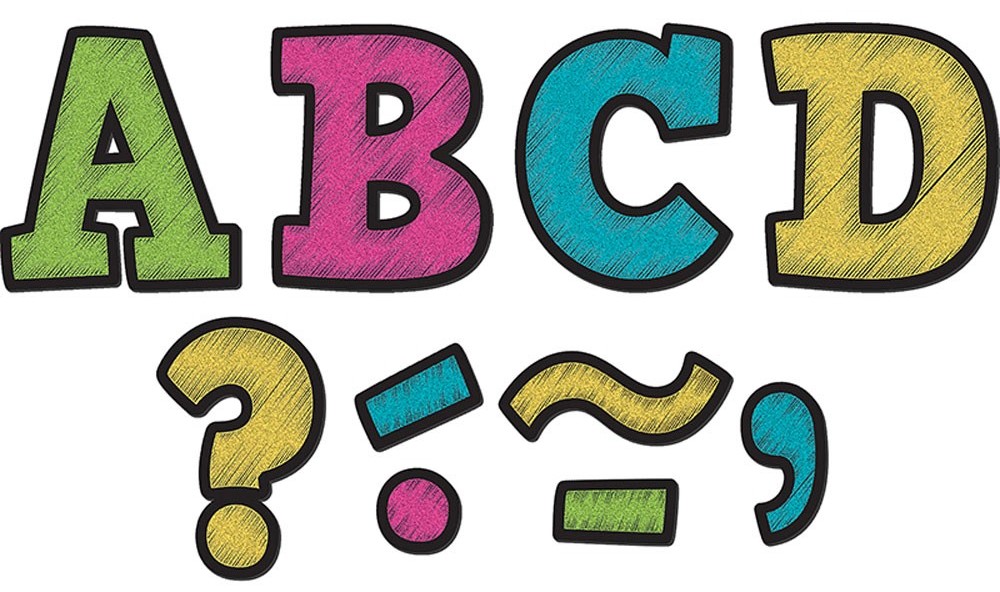 Chalkboard Brights Bold Block 3" Magnetic Letters (7.6cm)   (55 pcs)