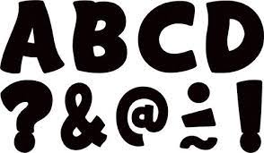 Black Funtastic Clingy Thingies Letters (68pcs)(1.75''-4.4cm)