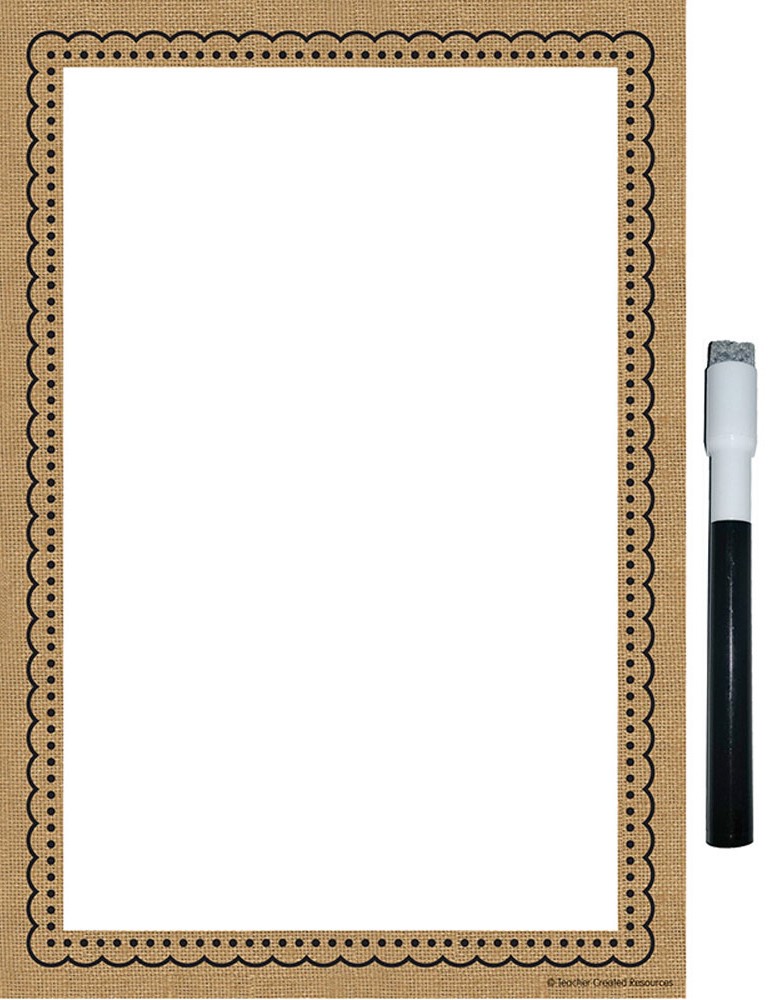 Burlap Clingy Thingies Small Note Sheet with Pen 7"x10' Blank note sheet