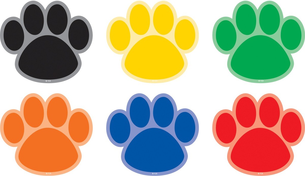COLORFUL Paw Prints Spot On Carpet Markers Write on/ wipe - off (6 colors) (10.1cm)  (12 pcs)