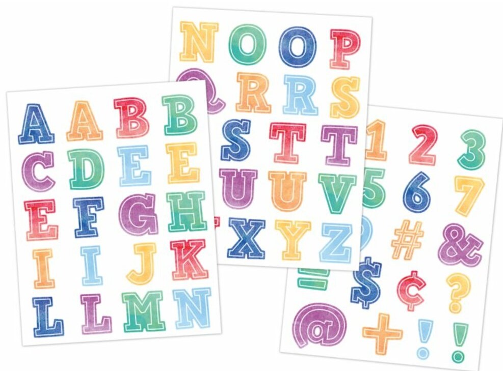 Watercolor Alphabet Stickers(120stickers) (0.9''-2cm)