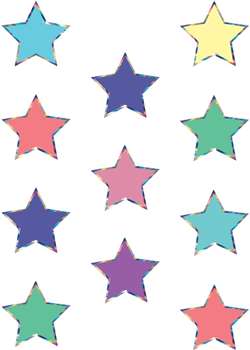 Iridescent Colorful Stars Mini Accents  (2.6"x2.6")(6.6cm x 6.6cm) (36pcs)